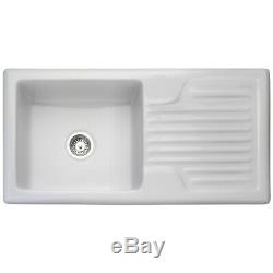 Rangemaster Rustique 1.0 Bowl White Ceramic Kitchen Sink Rh