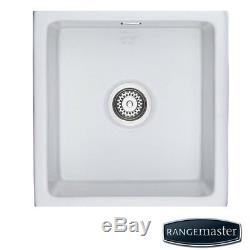Rangemaster Rustique 1.0 Bowl White Ceramic Undermount Kitchen Sink CRUB4648WH