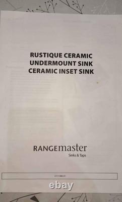 Rangemaster Rustique 1.3 Bowl Ceramic Undermount Sink CRUB3314