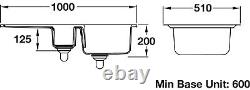 Rangemaster Rustique 1.5 Bowl Ceramic Kitchen Sink White CRT101202WH