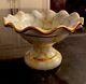 Rarest Mackenzie-childs Fluted Parchment Check Ceramic Small Compote Bowl