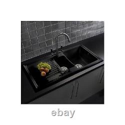 Refurbished Reginox 1.5 Bowl Inset Black Ceramic Kitchen Sink 78101720/1/RL401CB