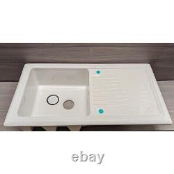 Reginox 1.0 Bowl White Ceramic Reversible Kitchen Sink & Waste RL304CW