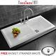 Reginox 600 RL304CW White Ceramic 1.0 Bowl Modern Kitchen Sink & Waste Kit