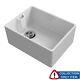Reginox Belfast 1.0 Bowl Gloss White Ceramic Kitchen Butler Sink & 90mm Waste