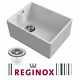 Reginox Belfast 600mm 1.0 Bowl White Gloss Ceramic Butler Kitchen Sink & Waste