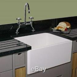 Reginox Belfast 600mm 1.0 Bowl White Gloss Ceramic Butler Kitchen Sink & Waste