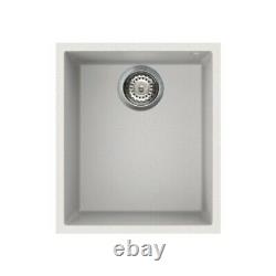 Reginox Elleci Quadra100 Kitchen Sink Single Bowl White Granite Undermount Waste