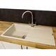 Reginox Harlem10 Kitchen Sink Single Bowl Caffe Granite Reversible Inset Waste
