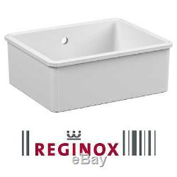 Reginox Mataro 1.0 Bowl White Gloss Ceramic Undermount Kitchen Sink And Waste