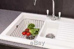 Reginox RL301CW 1.5 Bowl White Ceramic Reversible Kitchen Sink & Elbe Tap Pack