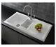 Reginox RL301CW Ceramic 1.5 Bowl Kitchen Sink Traditional Reversible Waste white