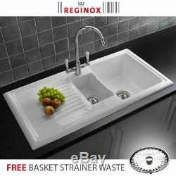 Reginox RL301CW Kitchen Sink- 1.5 Bowl, White