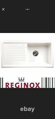 Reginox RL304CW 1.0 Bowl White Ceramic Reversible Inset Kitchen Sink & Waste Kit