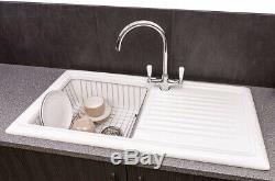 Reginox RL304CW 1.0 Bowl White Ceramic Reversible Kitchen Sink & Waste