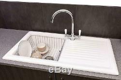 Reginox RL304CW 1 Bowl White Ceramic Traditional Reversible Kitchen Sink & Tap