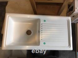 Reginox RL304CW Traditional Ceramic Kitchen Sink Single Bowl Reversible Drainer