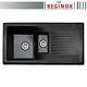 Reginox RL401CB 1.5 Bowl Black Gloss Ceramic Kitchen Sink With Waste & Fittings