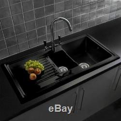 Reginox RL401CB 1.5 Bowl Reversible Inset Ceramic Sink Black