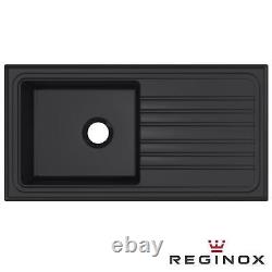 Reginox RL404 CB II Matt Black 1.0 Bowl Inset Reversible Ceramic Kitchen Sink