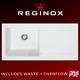 Reginox RL504CW White Ceramic 1.0 Bowl Inset Kitchen Sink & Drainer With Wastes