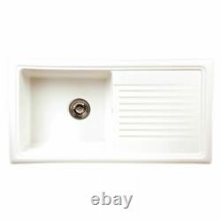 Reginox RL 304 CW White Kitchen Sink 1.0 Bowl with drainer Ceramic