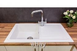 Reginox Traditional White Ceramic 1 Bowl Kitchen Sink with Waste Included