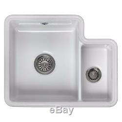 Reginox Tuscany 1.5 Bowl White Ceramic Undermount Kitchen Sink & Waste