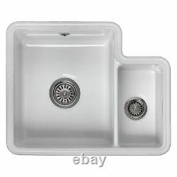 Reginox Tuscany 1.5 Bowl White Gloss Ceramic Undermount Kitchen Sink & Waste