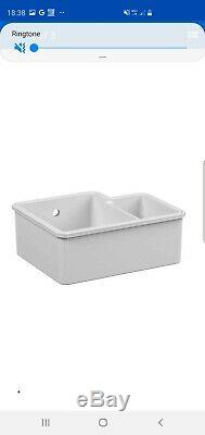 Reginox Tuscany 1.5 Kitchen Sink Bowl White Ceramic Undermount 600mm & Waste