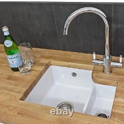 Reginox Tuscany Undermount White Ceramic 1.5 Bowl Kitchen Sink & Kitchen Tap