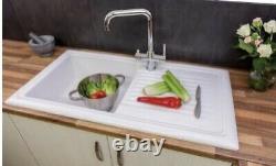 Reginox arkitekt Eviye 100cm. White Ceramic 1.0 Bowl Kitchen Sink & Waste Kit