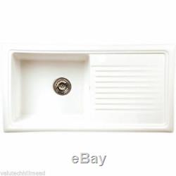 Reginox ceramic Single Bowl Kitchen Sink in White 1m 101.5cm x 52.5cm