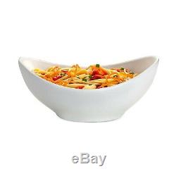 Serving Bowls Ceramic Porcelain Salad Pasta Noodles Snacks White 9 Inch 3 PCS