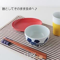 Set of 6 Hasami Ware Ceramic Storage Bowl WithLid Rice Bowl Styllish Flower Japan