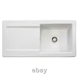 Single Bowl White Ceramic Kitchen Sink, Includes Waste Kits Franke Livorno