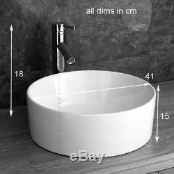 Solid Oak Bathroom 60cm Wide Vanity Furniture Unit Sink Cabinet Ceramic Bowl