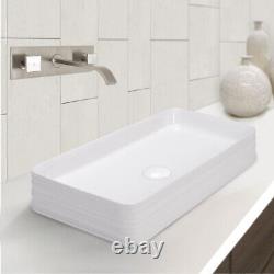 Stripped Pattern Bathroom Cloakroom Ceramic Counter Top Basin Sink Washing Bowl