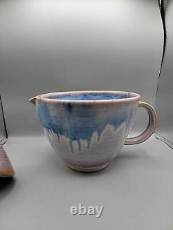 Studio Pottery Ceramic Mixing/Serving Bowl With Spout And Ladle