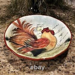 Susan Winget Certified International Le Rooster Bowl Set with Pitcher