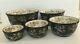 Temptations floral lace 5 piece concentric nesting bowl set lids black RARE NEW