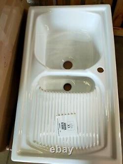 Thomas Denby Galley 1.25 Bowl Left Hand Drainer White Ceramic Sink Gal125r