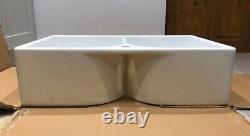 Thomas Denby Heritage 800 White Double Bowl Apron Front Butler/Belfast Sink