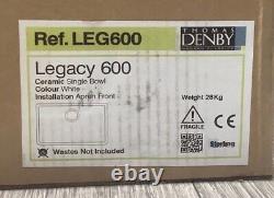 Thomas Denby Legacy 600/LEG600 White Single Bowl Apron Front Butler/Belfast Sink