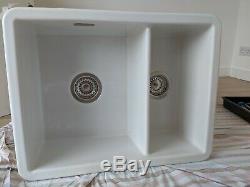 Thomas Denby Metro (1.5 Bowl) Ceramic Undermount Sink 600mm & Waste
