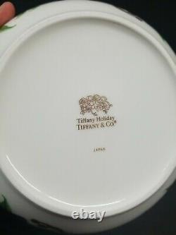 Tiffany&Co Holiday Serving Bowl Ribbon Garland 7.5 Japan Gold Accent
