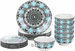 VEWEET Audrie 32pcs Porcelain Tableware Set Kitchen Dinner Side Plates Bowl Mugs