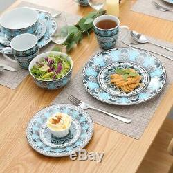VEWEET Turkish 32 Piece Ceramic Porcelain Dinner Dinnerware Set Plate Bowls
