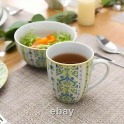 VEWEET Turkish Green 32 PCS Ceramic Porcelain Dinner Dinnerware Set Plate Bowls