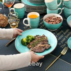 Vancasso 8 people 40pcs Dinner Set Green Porcelain Plates Cereal Bowls Mugs